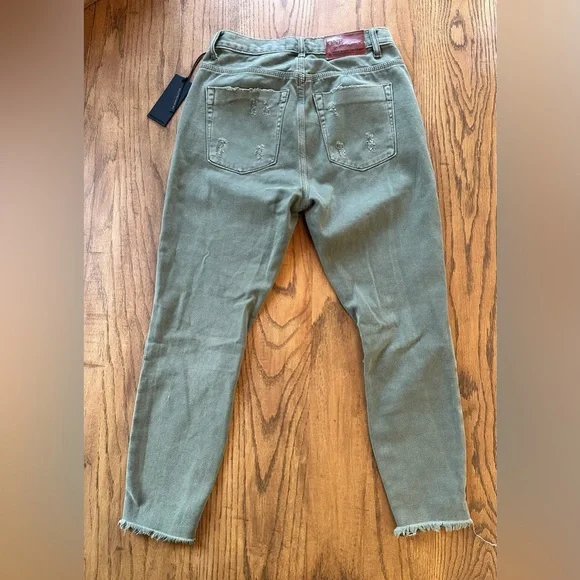 NWT One Teaspoon Freebirds Distressed High Waisted Pants Jeans Super Khaki Sz 27 - Picture 14 of 16